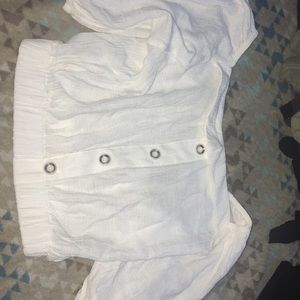 white shoulder top blouse